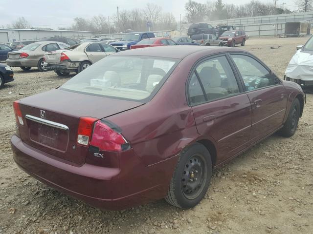 1HGES26763L033394 - 2003 HONDA CIVIC EX BURGUNDY photo 4