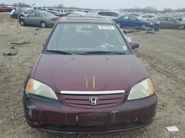 1HGES26763L033394 - 2003 HONDA CIVIC EX BURGUNDY photo 7