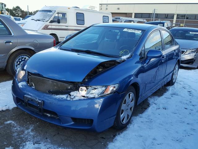 19XFA16579E049412 - 2009 HONDA CIVIC LX BLUE photo 2