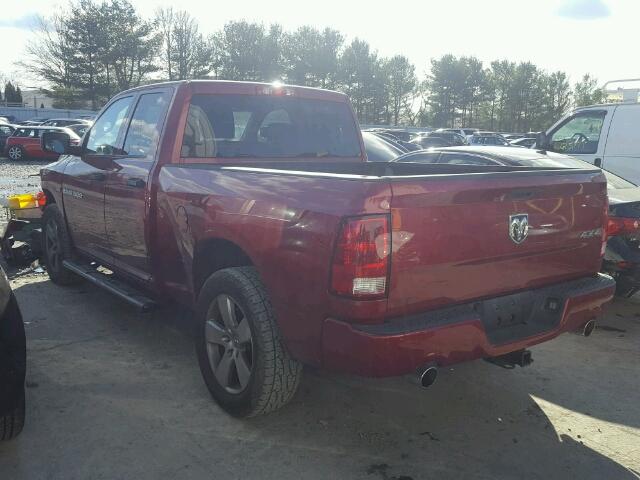 1C6RD7FT0CS245080 - 2012 DODGE RAM 1500 S BURGUNDY photo 3