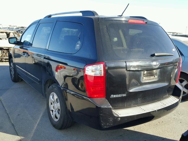 KNDMG4C37A6351223 - 2010 KIA SEDONA LX BLACK photo 3