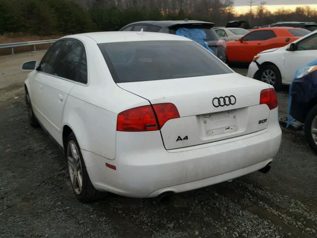 WAUDF78E57A246925 - 2007 AUDI A4 2.0T QU WHITE photo 3