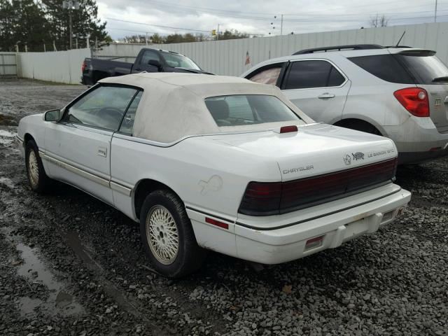 1C3XJ4535MG154923 - 1991 CHRYSLER LEBARON WHITE photo 3