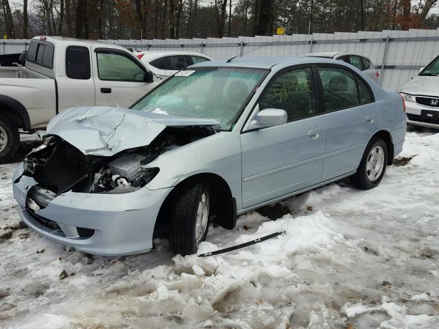 JHMES96675S001723 - 2005 HONDA CIVIC HYBR BLUE photo 2