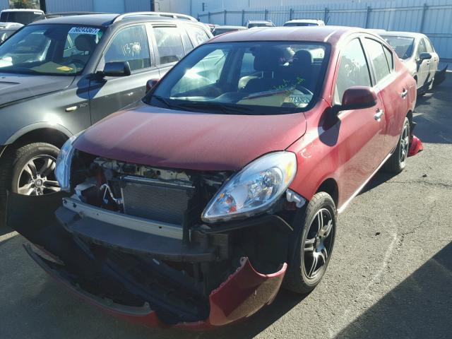 3N1CN7APXDL839250 - 2013 NISSAN VERSA S RED photo 2