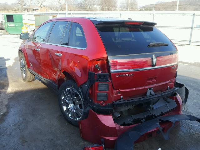 2LMDJ6JCXABJ14291 - 2010 LINCOLN MKX MAROON photo 3