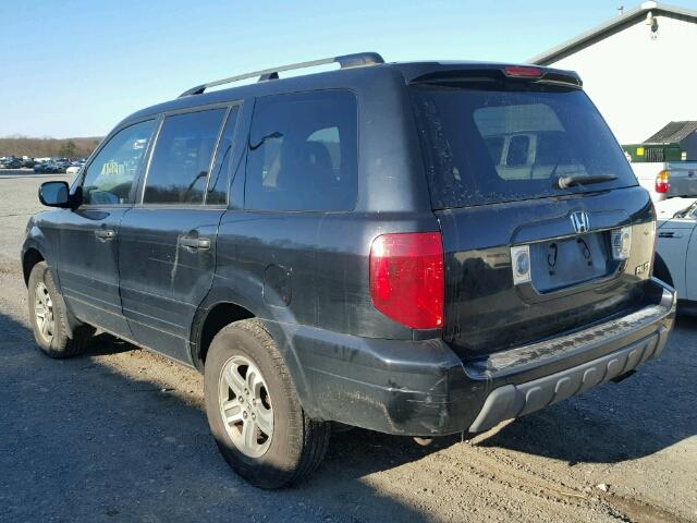 2HKYF18544H608331 - 2004 HONDA PILOT EXL BLACK photo 3