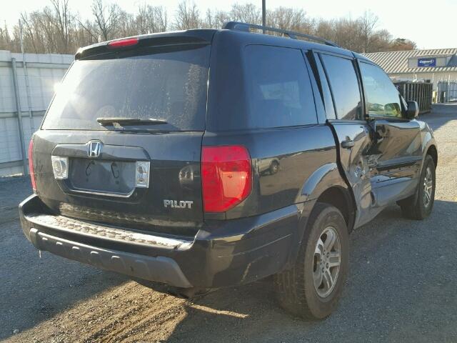 2HKYF18544H608331 - 2004 HONDA PILOT EXL BLACK photo 4