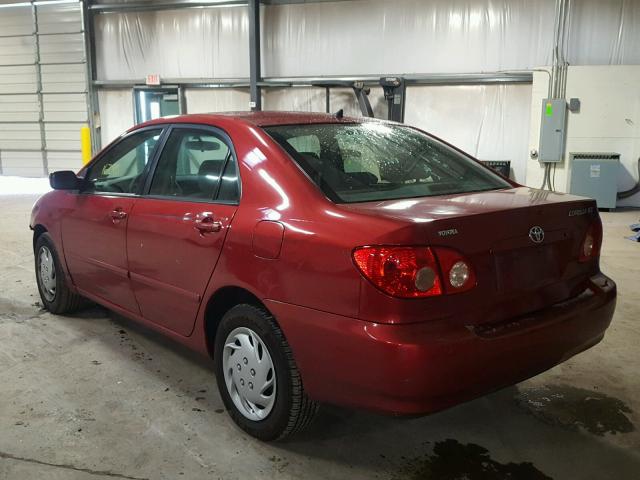 2T1BR32E55C363397 - 2005 TOYOTA COROLLA CE RED photo 3