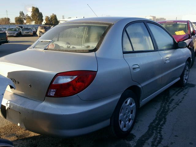 KNADC123726142400 - 2002 KIA RIO GRAY photo 4