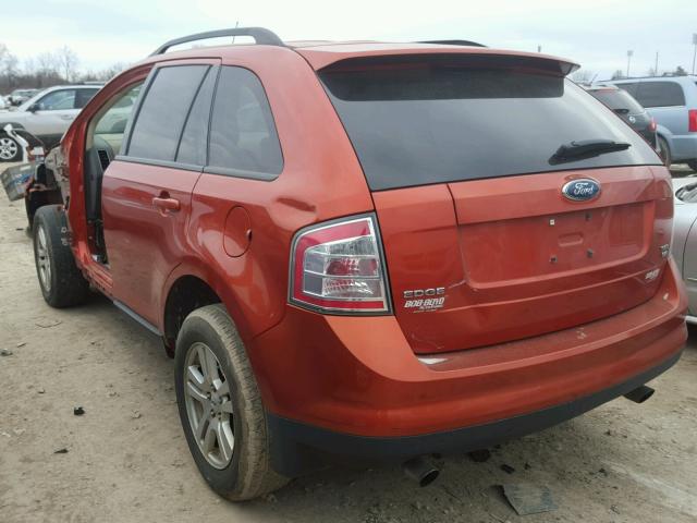 2FMDK48C77BA76983 - 2007 FORD EDGE SEL ORANGE photo 3