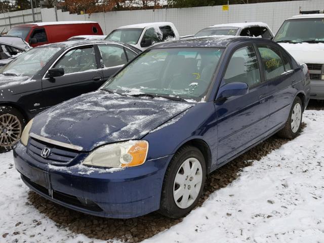 2HGES26702H587560 - 2002 HONDA CIVIC EX BLUE photo 2