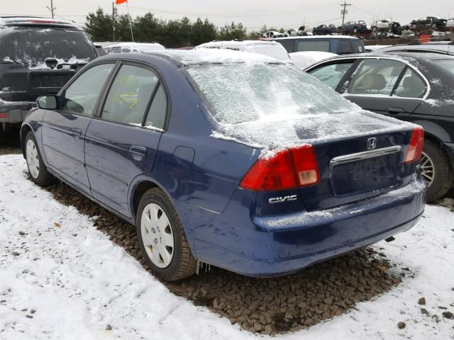 2HGES26702H587560 - 2002 HONDA CIVIC EX BLUE photo 3