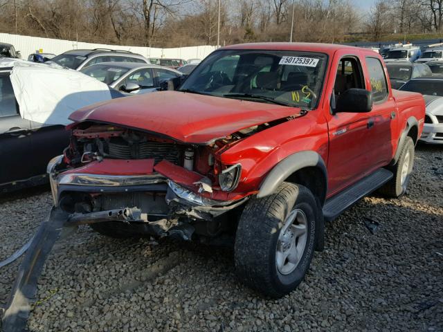 5TEHN72N64Z429526 - 2004 TOYOTA TACOMA DOU RED photo 2