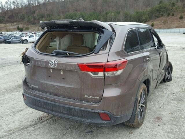 5TDJZRFH9HS414012 - 2017 TOYOTA HIGHLANDER BROWN photo 4