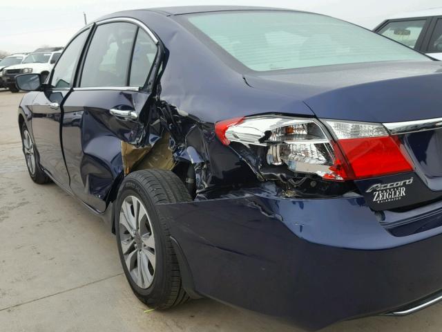 1HGCR2F30DA262411 - 2013 HONDA ACCORD LX BLUE photo 9