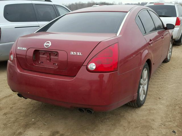 1N4BA41E16C855293 - 2006 NISSAN MAXIMA SE RED photo 4