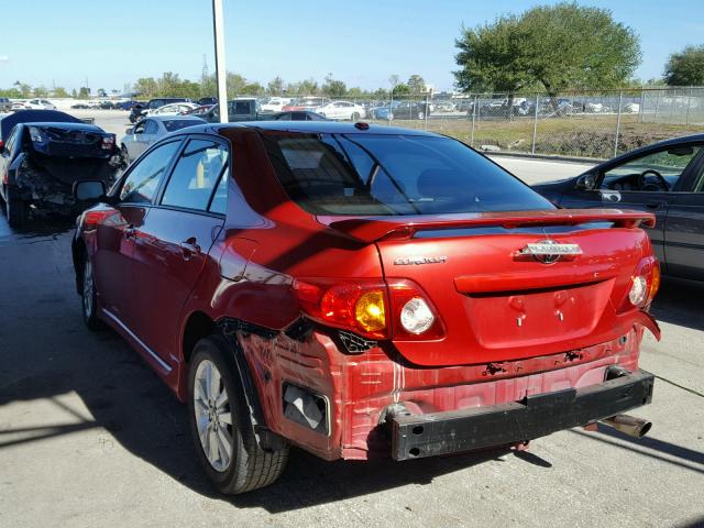 2T1BU4EE6AC445665 - 2010 TOYOTA COROLLA BA RED photo 3