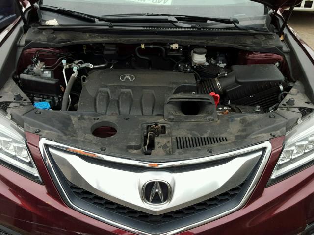 5J8TB4H56GL028927 - 2016 ACURA RDX TECHNO BURGUNDY photo 7