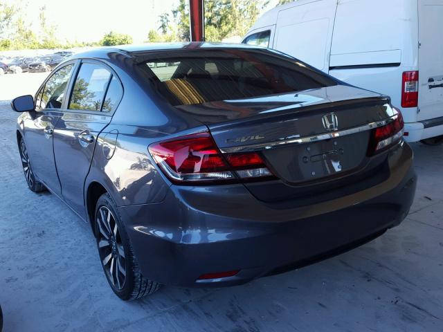 19XFB2F91FE227476 - 2015 HONDA CIVIC EXL GRAY photo 3