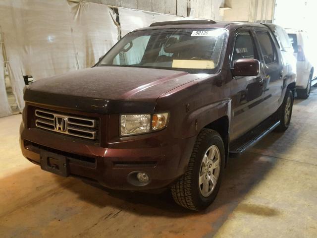 2HJYK16528H519639 - 2008 HONDA RIDGELINE BURGUNDY photo 2