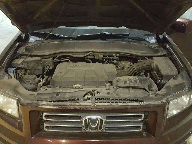 2HJYK16528H519639 - 2008 HONDA RIDGELINE BURGUNDY photo 7