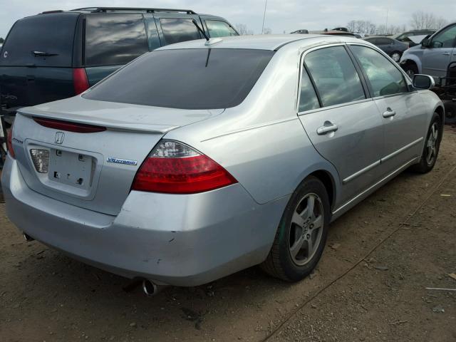 JHMCN36467C001834 - 2007 HONDA ACCORD HYB SILVER photo 4