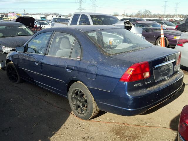 1HGES26771L046877 - 2001 HONDA CIVIC EX BLUE photo 3