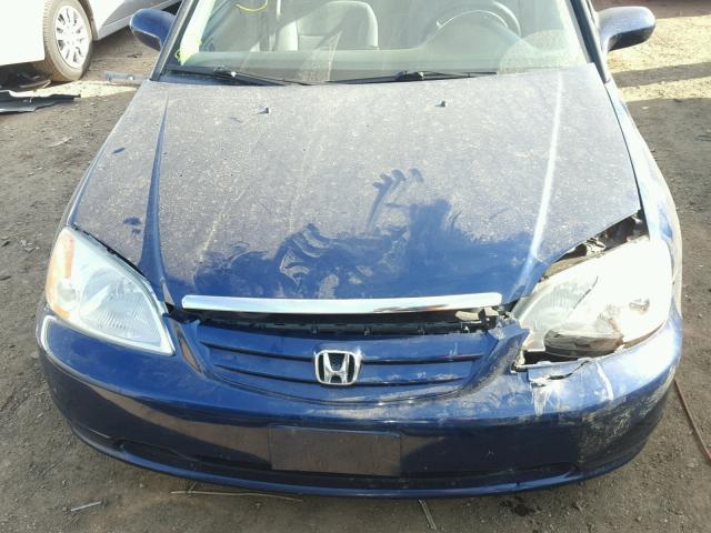 1HGES26771L046877 - 2001 HONDA CIVIC EX BLUE photo 7