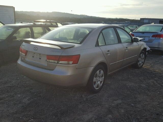 5NPET46C07H184956 - 2007 HYUNDAI SONATA GLS TAN photo 4