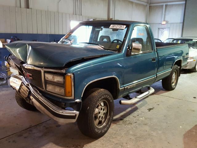 1GTEK14K3PZ516439 - 1993 GMC SIERRA K15 GREEN photo 2