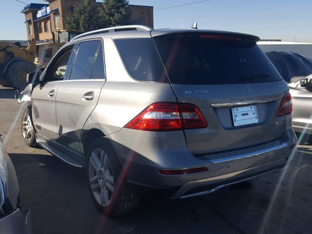 4JGDA0EB2FA533913 - 2015 MERCEDES-BENZ ML 250 BLU GRAY photo 3