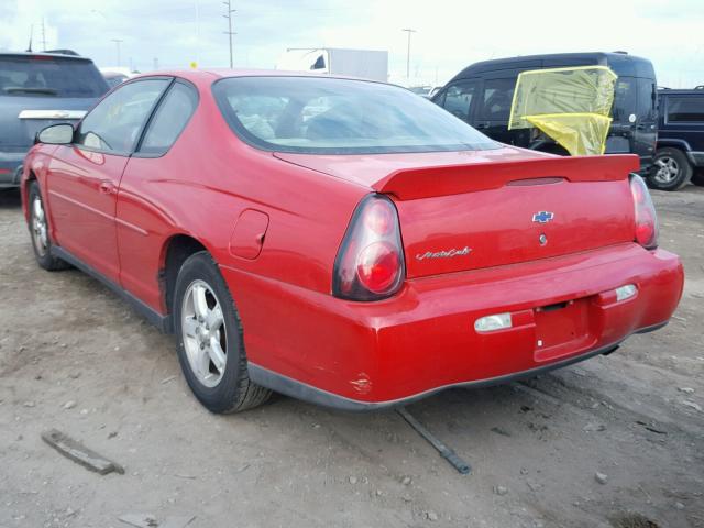 2G1WW12E339216757 - 2003 CHEVROLET MONTE CARL წითელი ფოტო 3