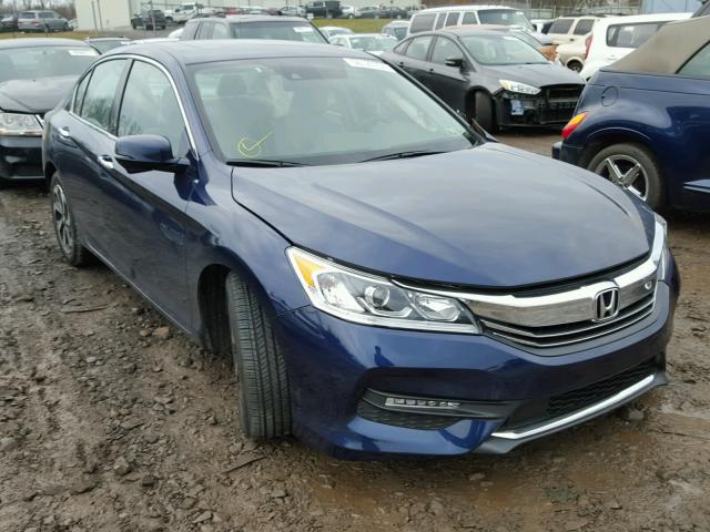 1HGCR3F09HA030505 - 2017 HONDA ACCORD EXL BLUE photo 1