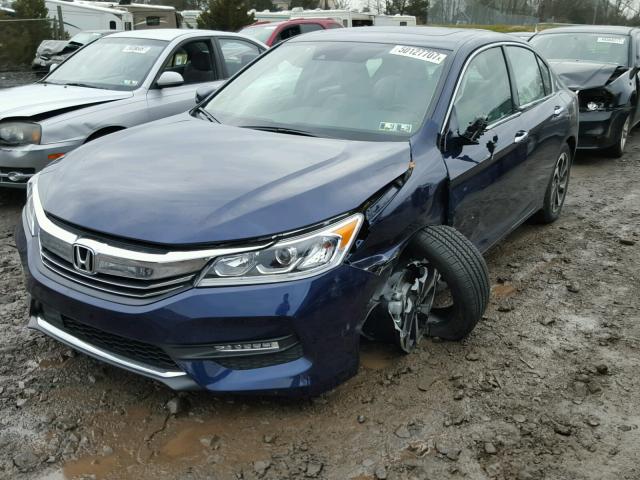 1HGCR3F09HA030505 - 2017 HONDA ACCORD EXL BLUE photo 2