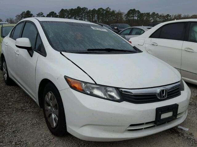 19XFB2F53CE324574 - 2012 HONDA CIVIC LX WHITE photo 1