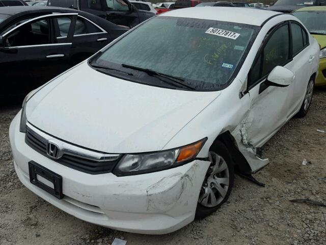 19XFB2F53CE324574 - 2012 HONDA CIVIC LX WHITE photo 2