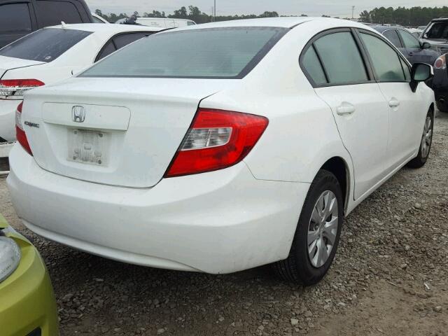 19XFB2F53CE324574 - 2012 HONDA CIVIC LX WHITE photo 4