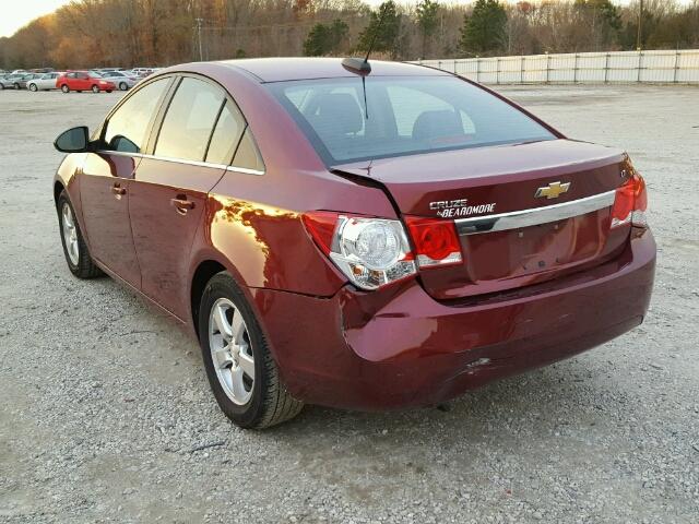 1G1PC5SB5F7252501 - 2015 CHEVROLET CRUZE LT MAROON photo 3