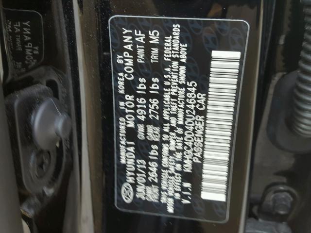 KMHGC4DD4DU246845 - 2013 HYUNDAI GENESIS 3. BLACK photo 10