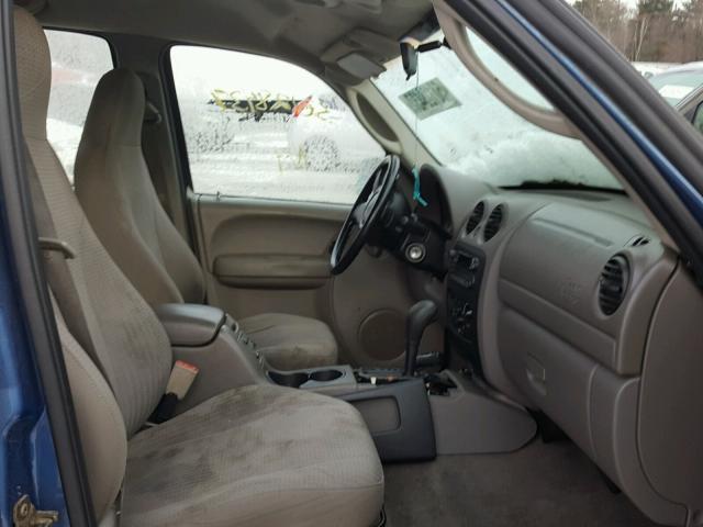 1J4GL48K93W624457 - 2003 JEEP LIBERTY SP BLUE photo 5