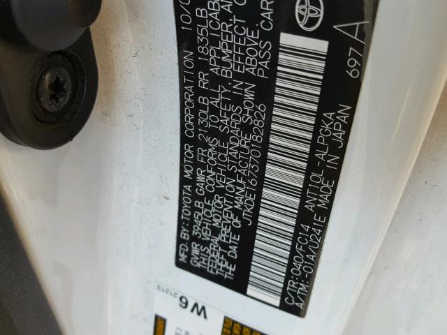 JTKDE167370182826 - 2007 TOYOTA SCION TC 白色 照片 10