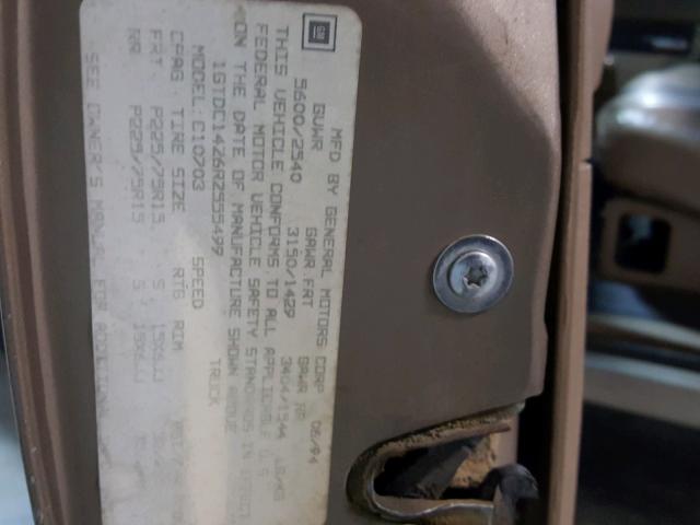 1GTDC14Z6RZ555499 - 1994 GMC SIERRA C15 TAN photo 10