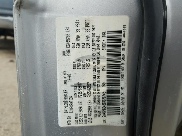 2A4GM68406R676745 - 2006 CHRYSLER PACIFICA T SILVER photo 10