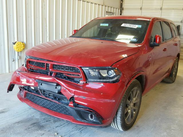 1C4RDHDG2EC586210 - 2014 DODGE DURANGO LI RED photo 2