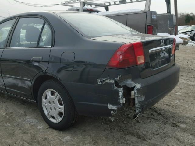 2HGES16571H503290 - 2001 HONDA CIVIC LX BLACK photo 9