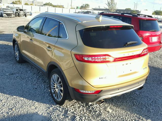 5LMCJ2A96FUJ01735 - 2015 LINCOLN MKC GOLD photo 3