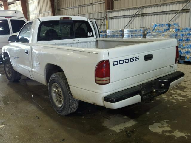 1B7FL26X7YS604033 - 2000 DODGE DAKOTA WHITE photo 3