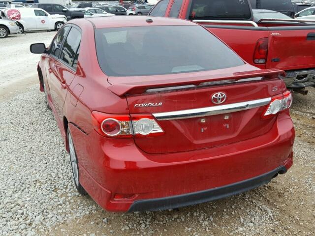 5YFBU4EE9DP223769 - 2013 TOYOTA COROLLA BA RED photo 3