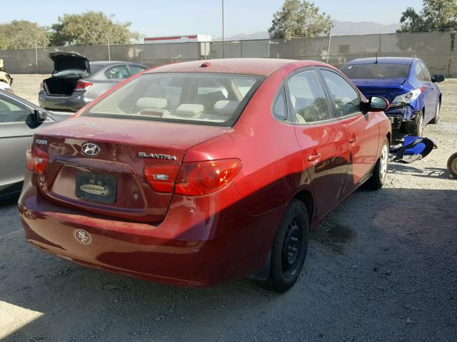 KMHDU46D27U251740 - 2007 HYUNDAI ELANTRA GL RED photo 4